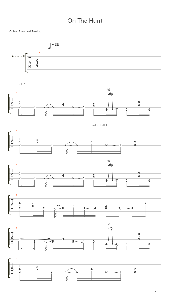 On The Hunt吉他谱