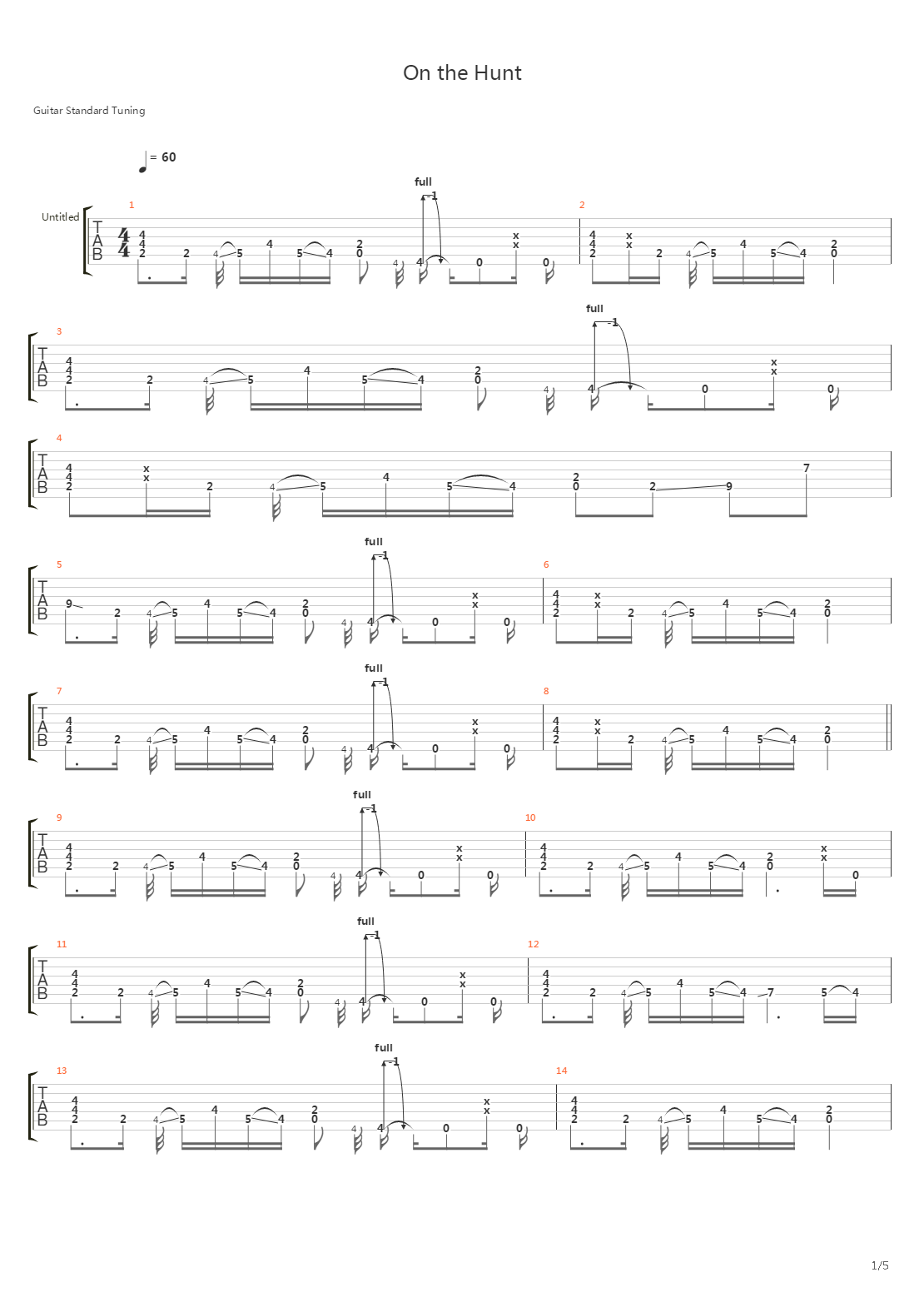 On The Hunt吉他谱