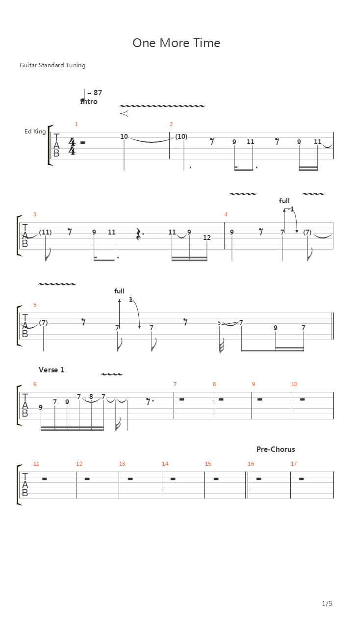 One More Time吉他谱