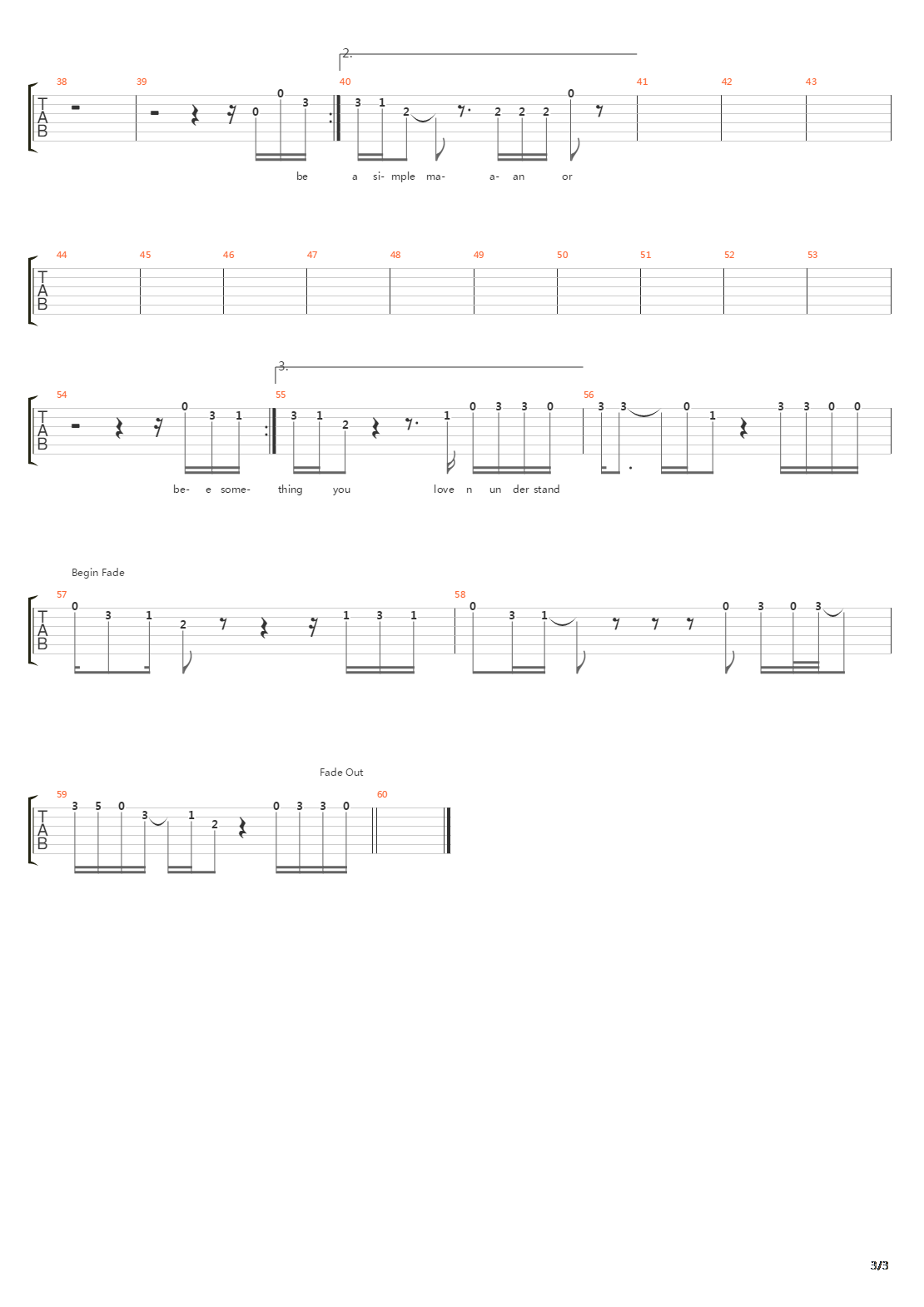 Simple Man吉他谱