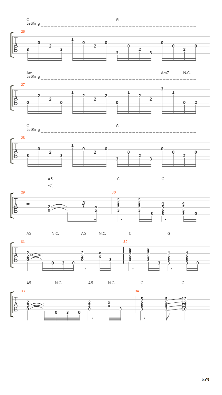 Simple Man吉他谱