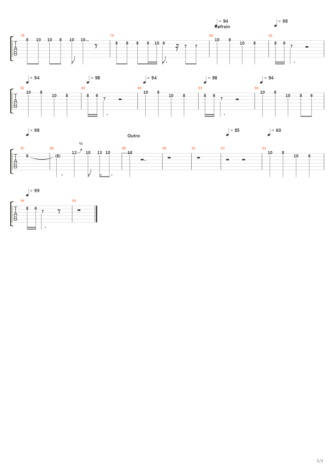 Travellin Man吉他谱