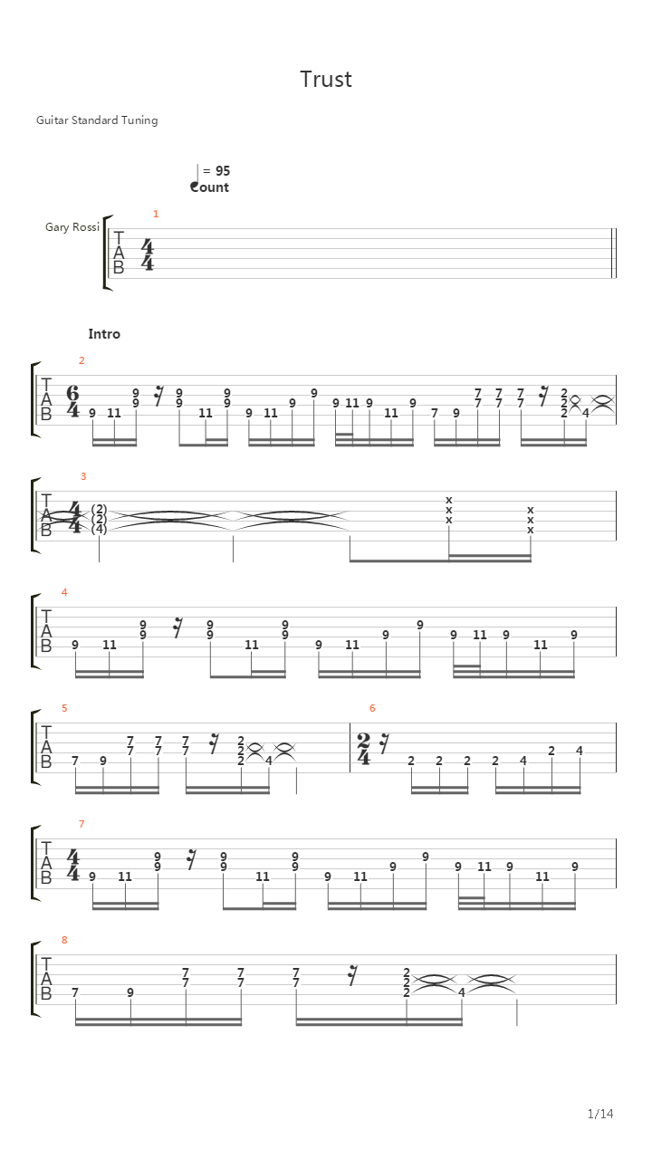 Trust吉他谱