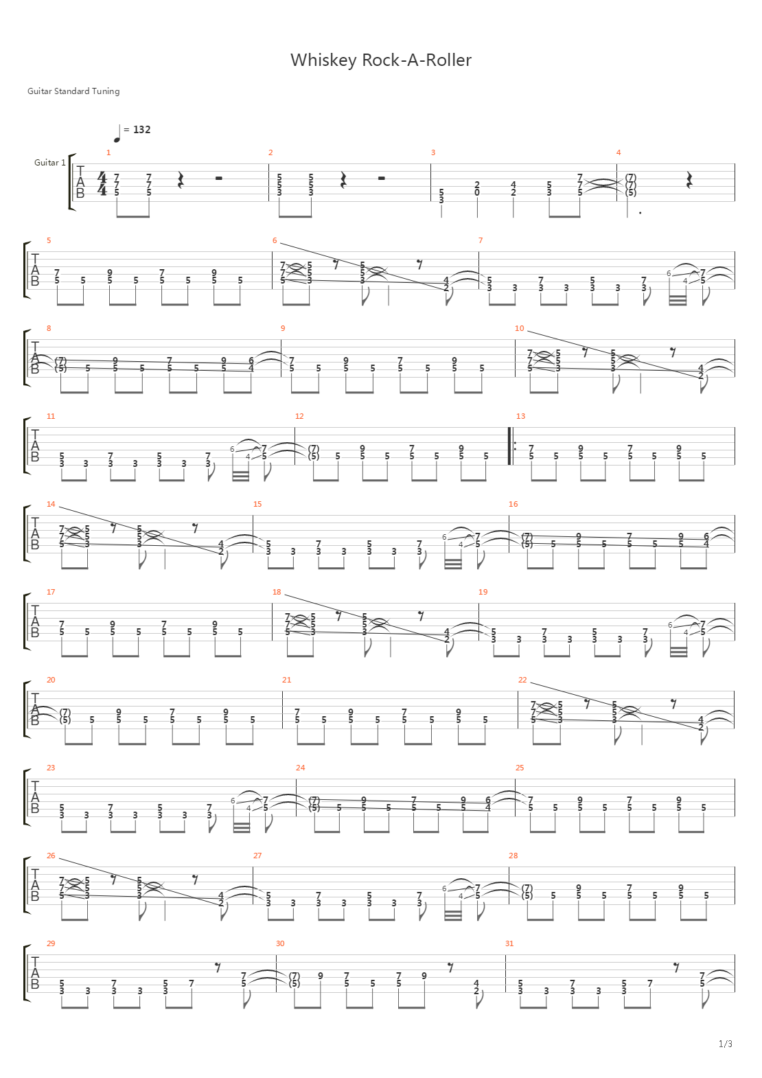 Whiskey Rock-a-roller吉他谱
