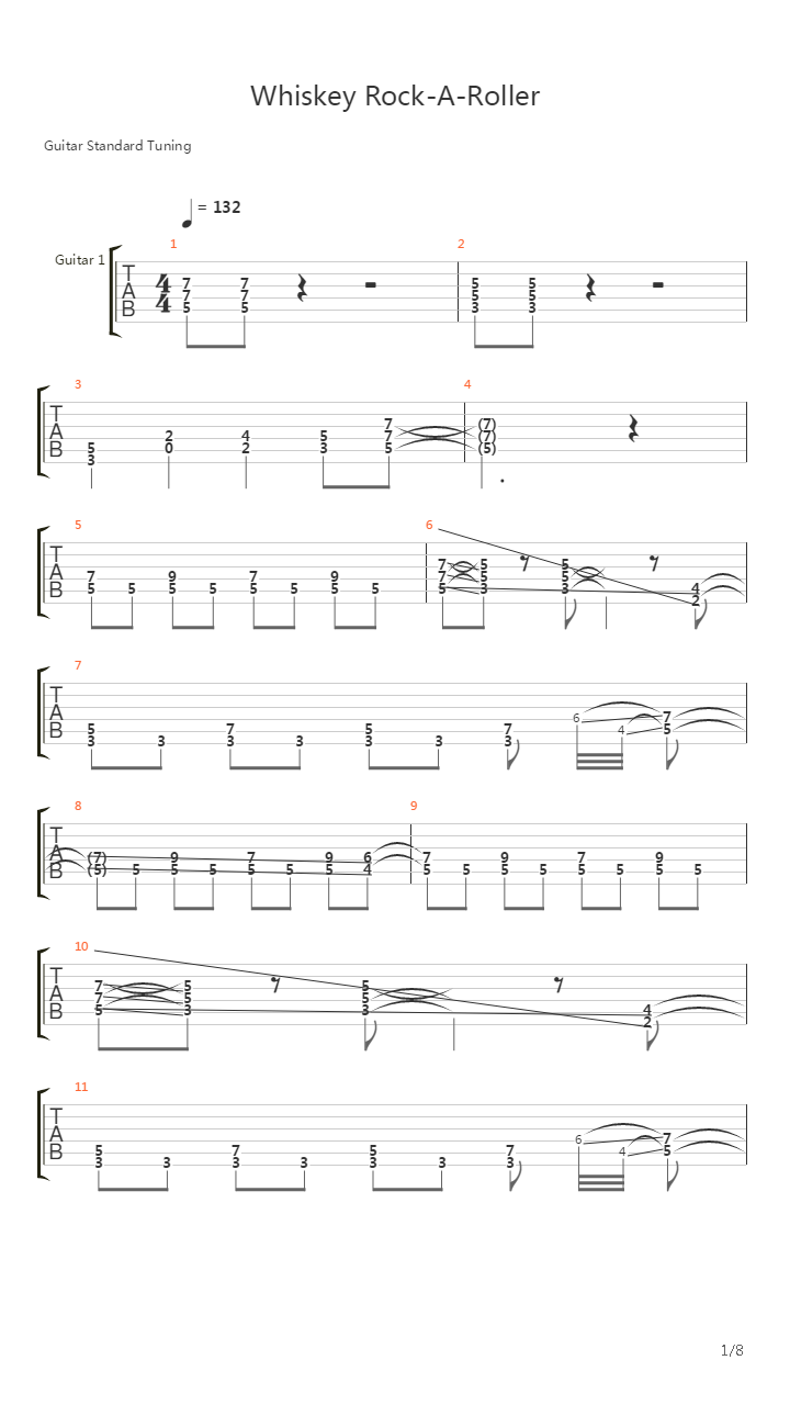 Whiskey Rock-a-roller吉他谱