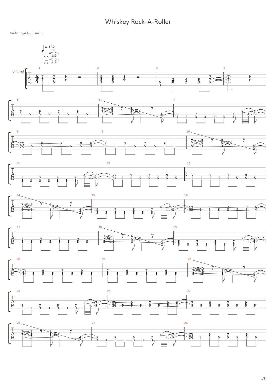 Whiskey Rock-a-roller吉他谱