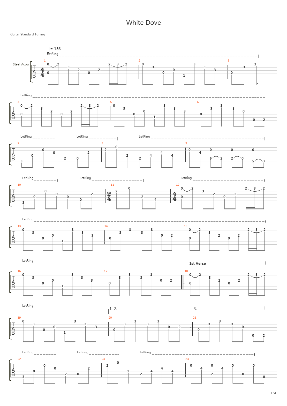 White Dove吉他谱