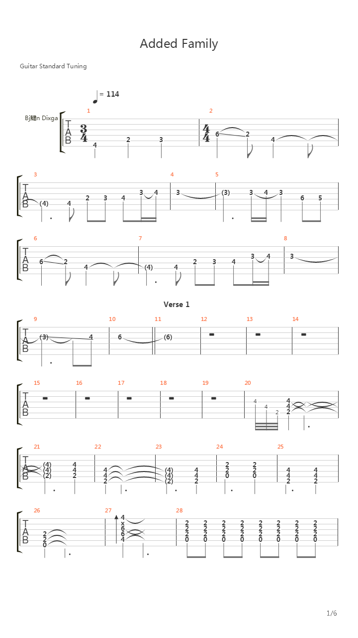 Added Family吉他谱