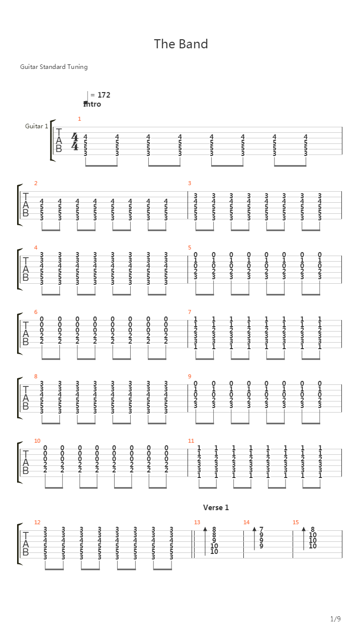 Band吉他谱