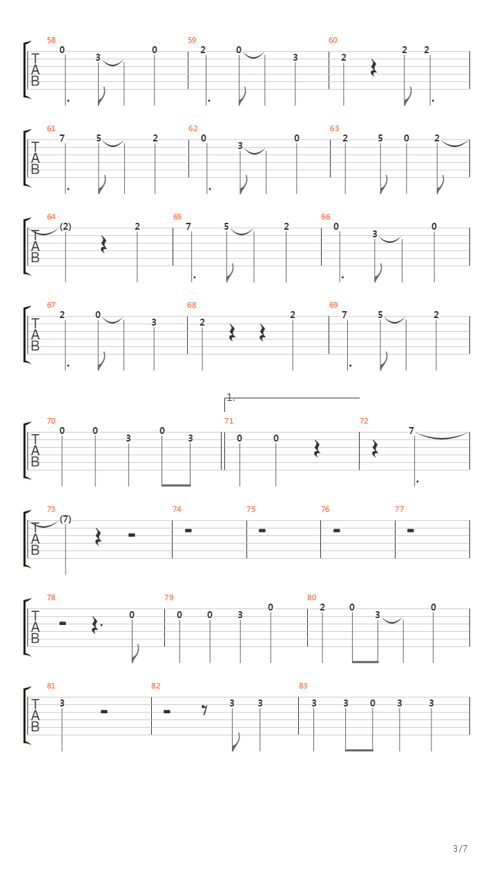 Down In The Past吉他谱