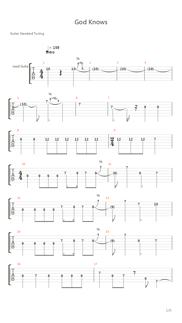 God Knows吉他谱