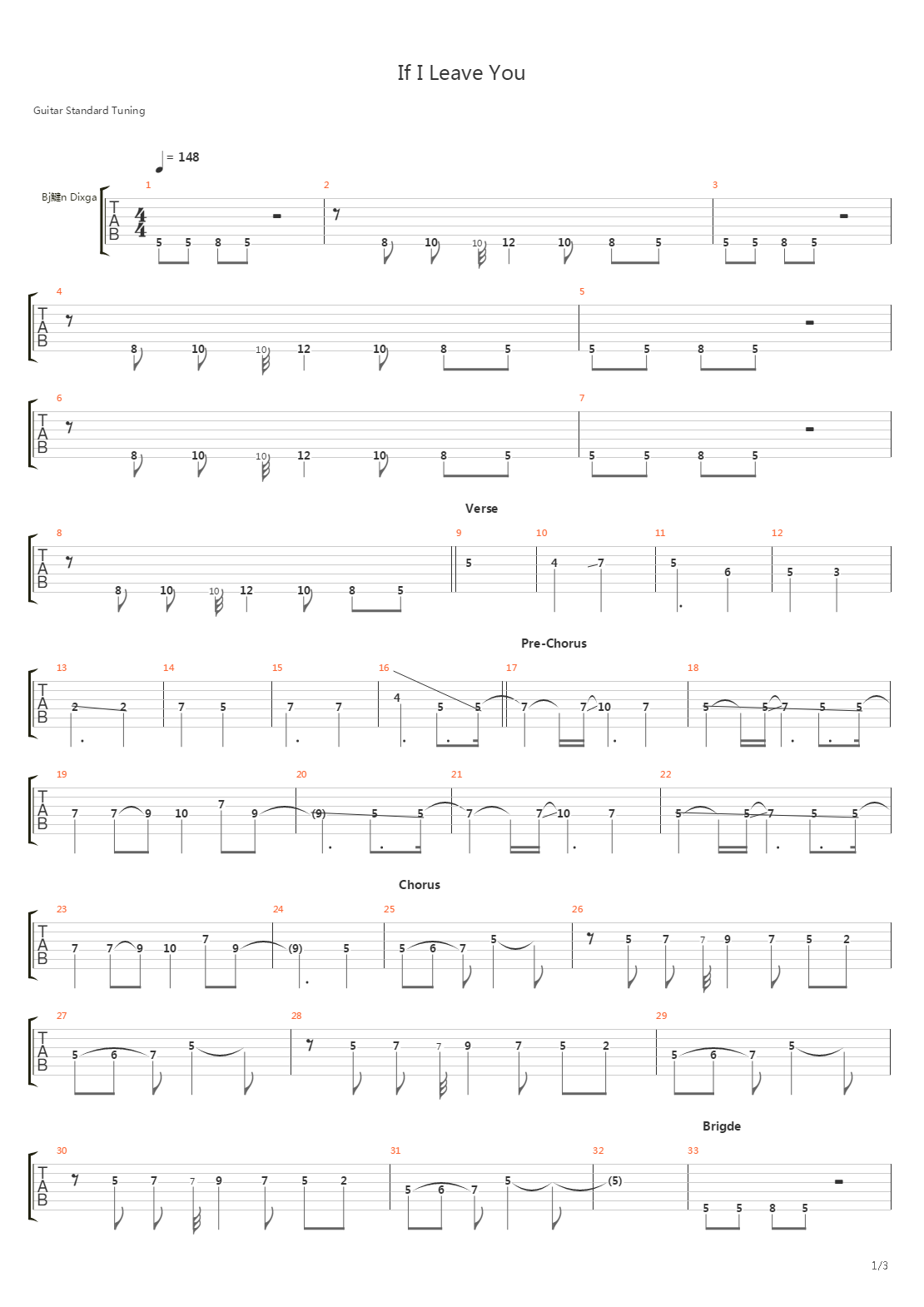 If I Leave You吉他谱