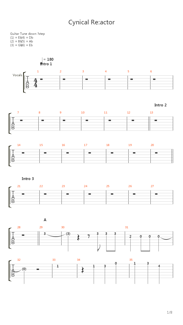 Cynical Reactor吉他谱