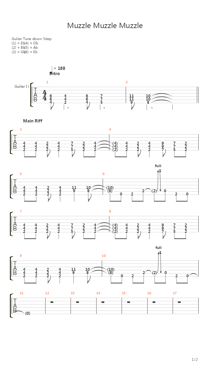 MuzzleMuzzleMuzzle吉他谱