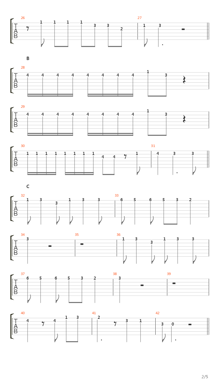 Parade吉他谱