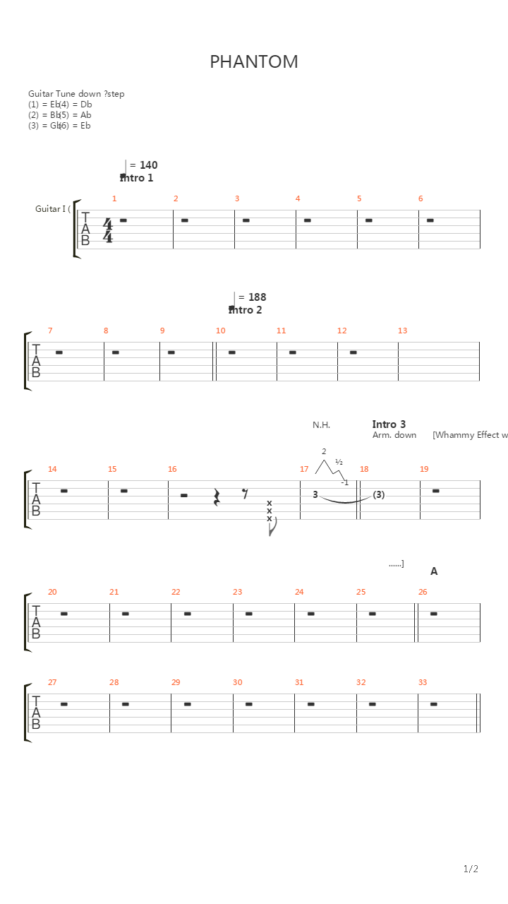 Phantom吉他谱
