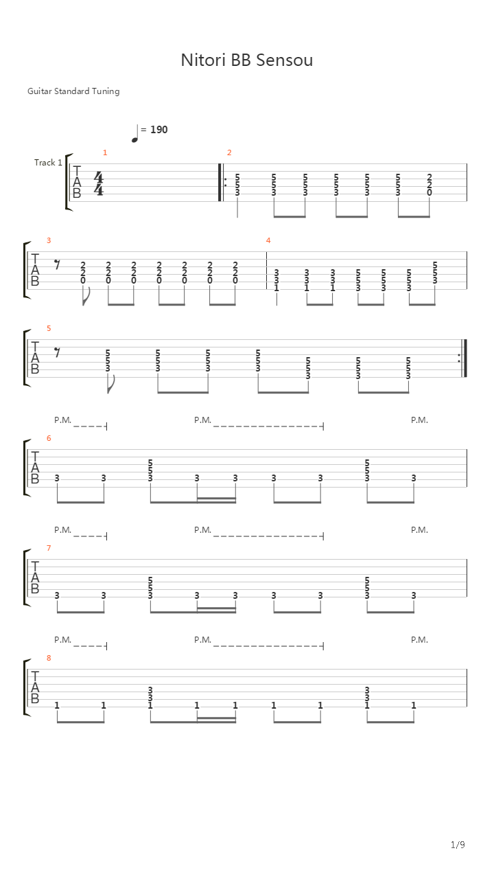 Nitori BB Sensou(ニトロBB戦争)吉他谱