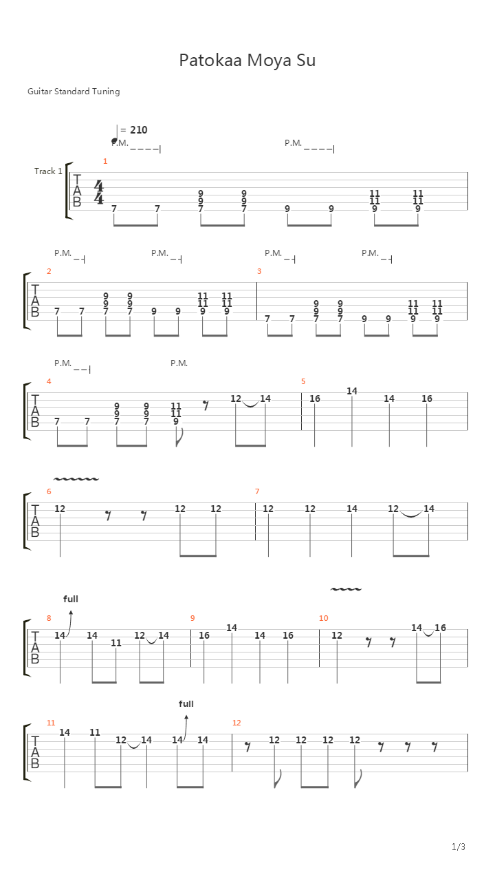 Patokaa Moya Su(パトカー燃やす)吉他谱