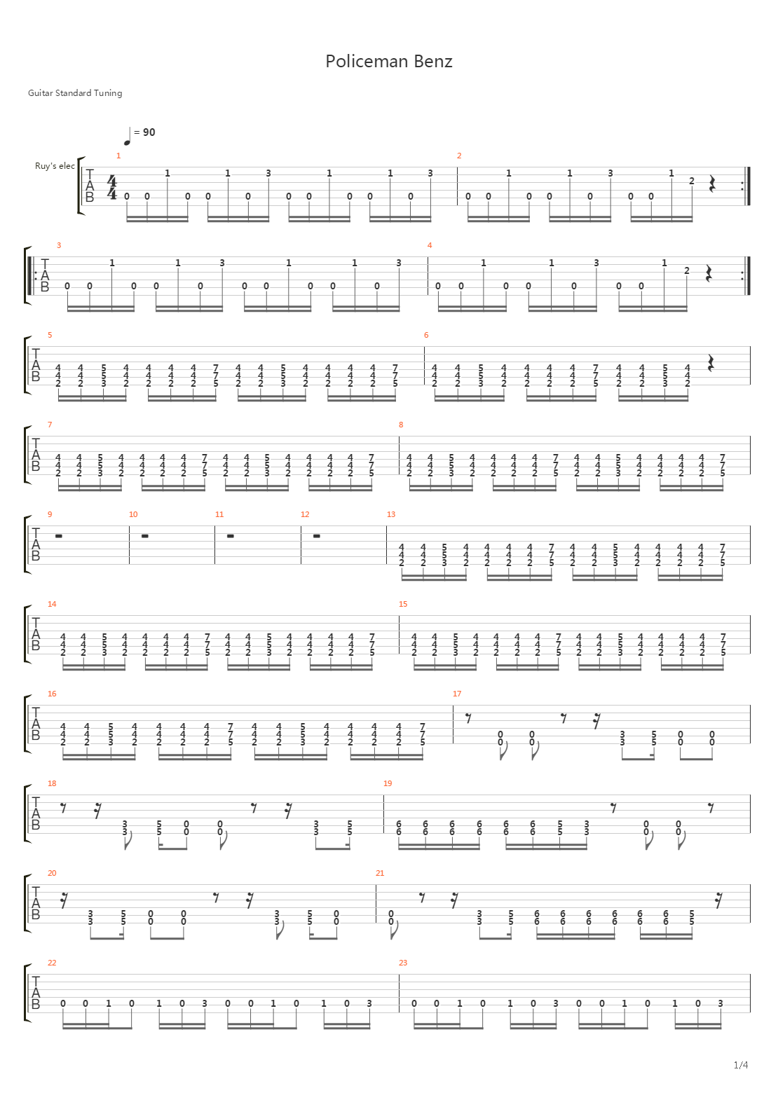 Policeman Benz吉他谱