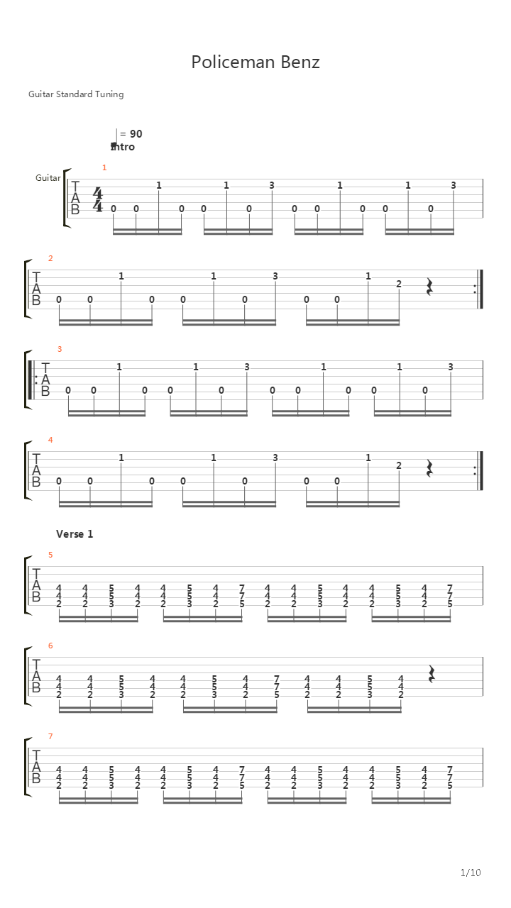 Policeman Benz吉他谱