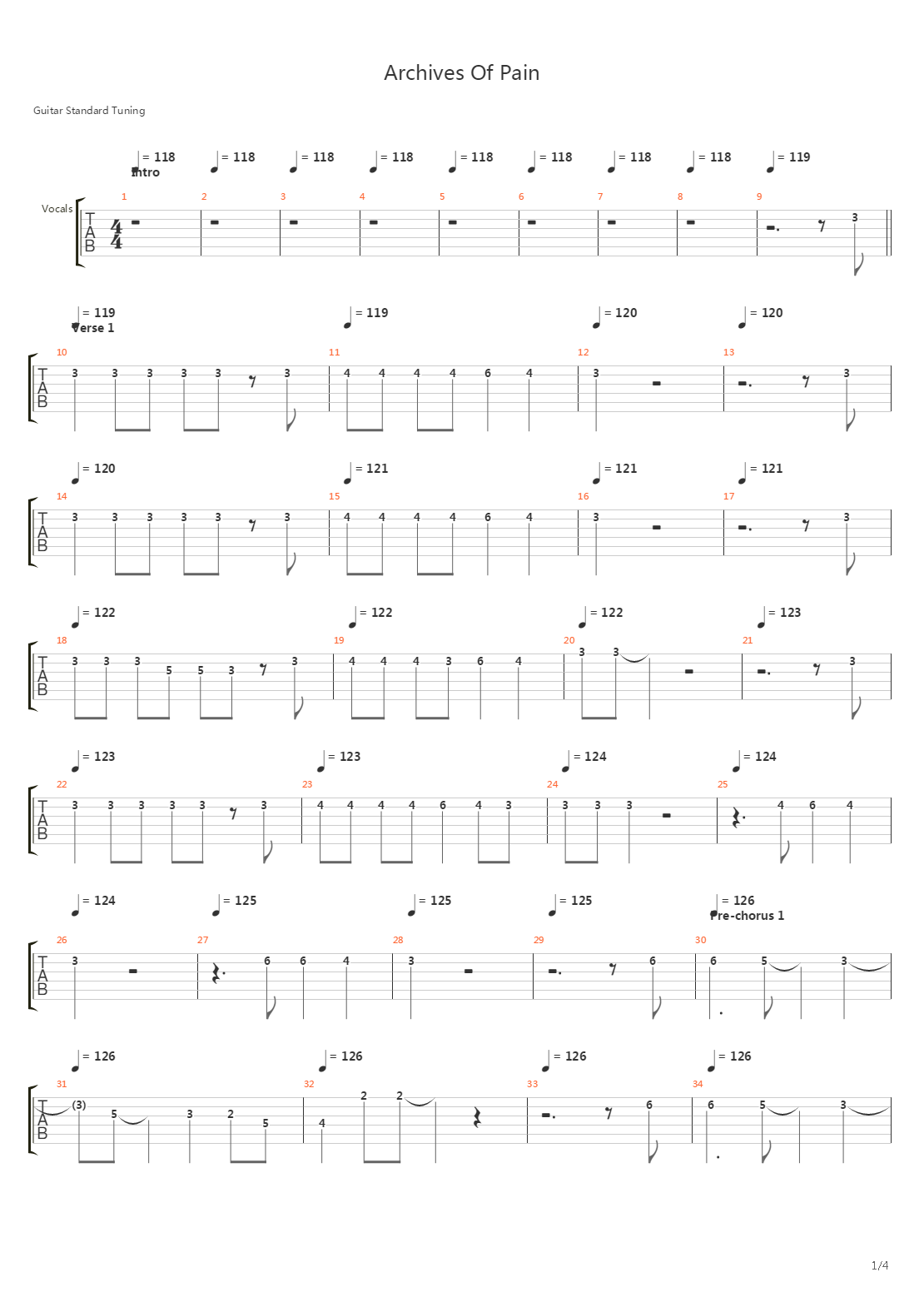 Archives Of Pain吉他谱