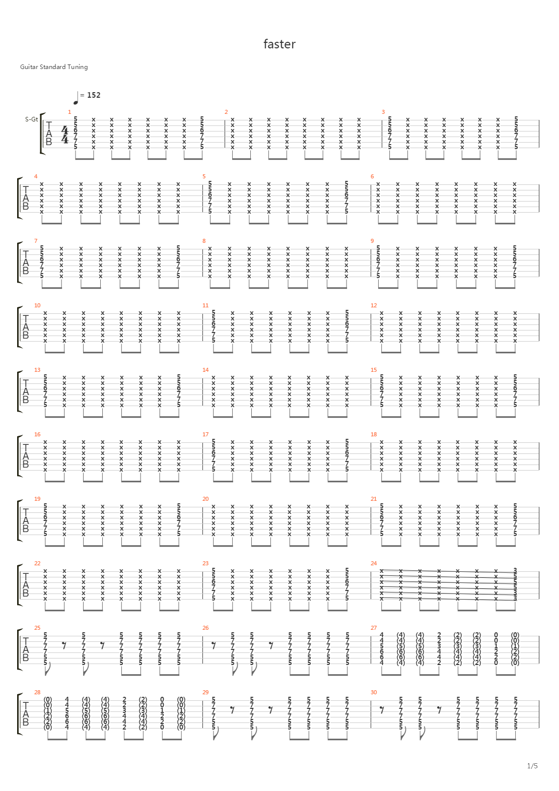 Faster吉他谱