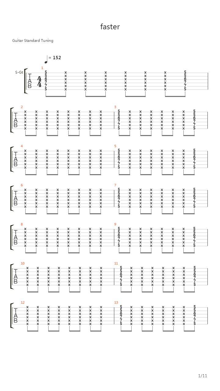 Faster吉他谱