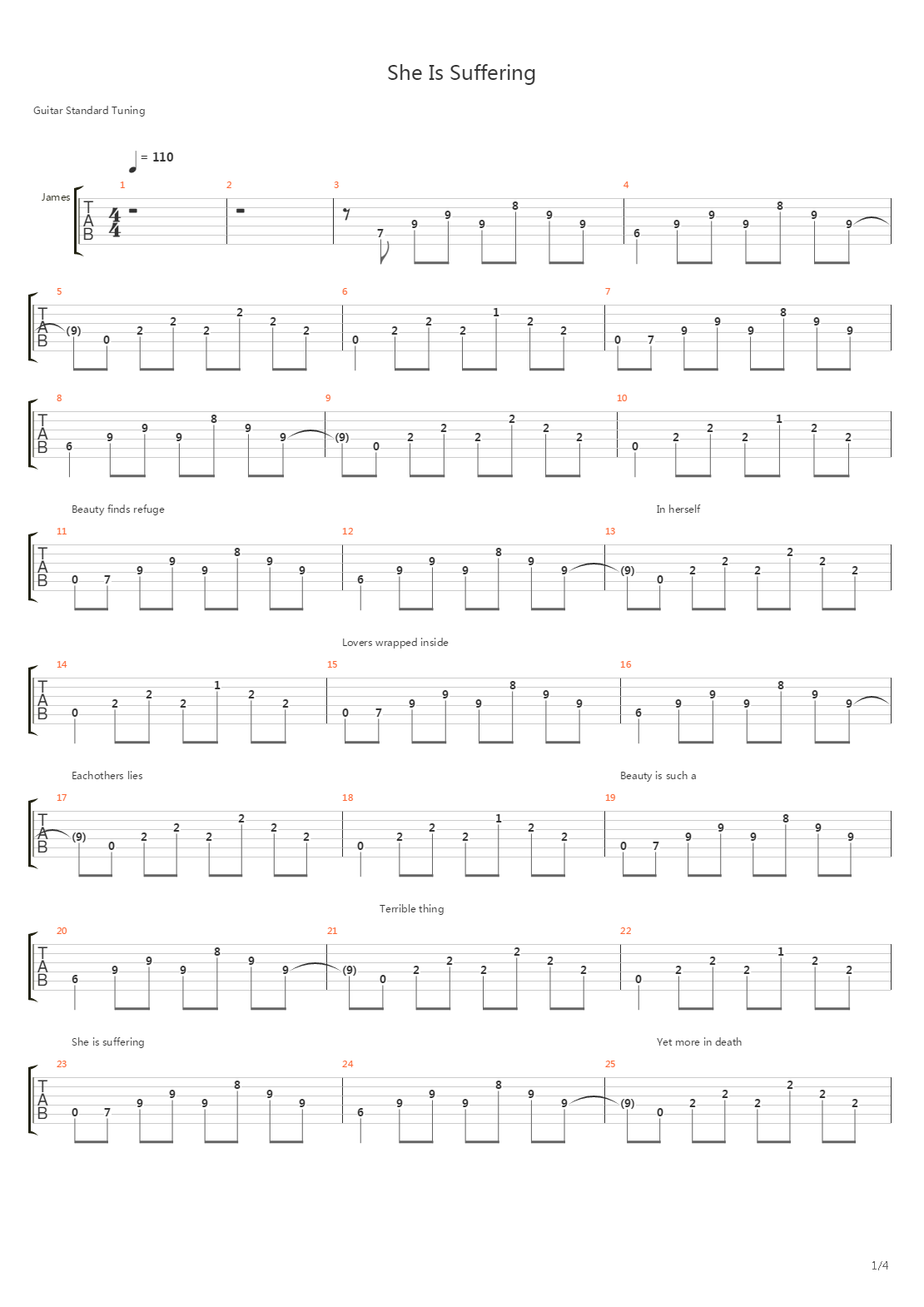 She Is Suffering吉他谱