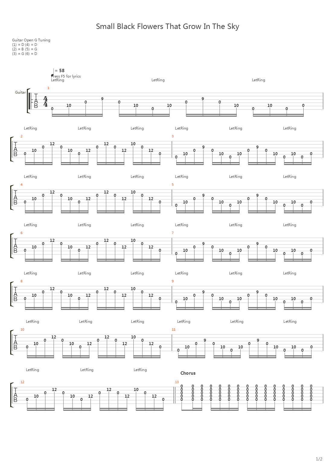 Small Black Flowers That Grow In The Sky吉他谱