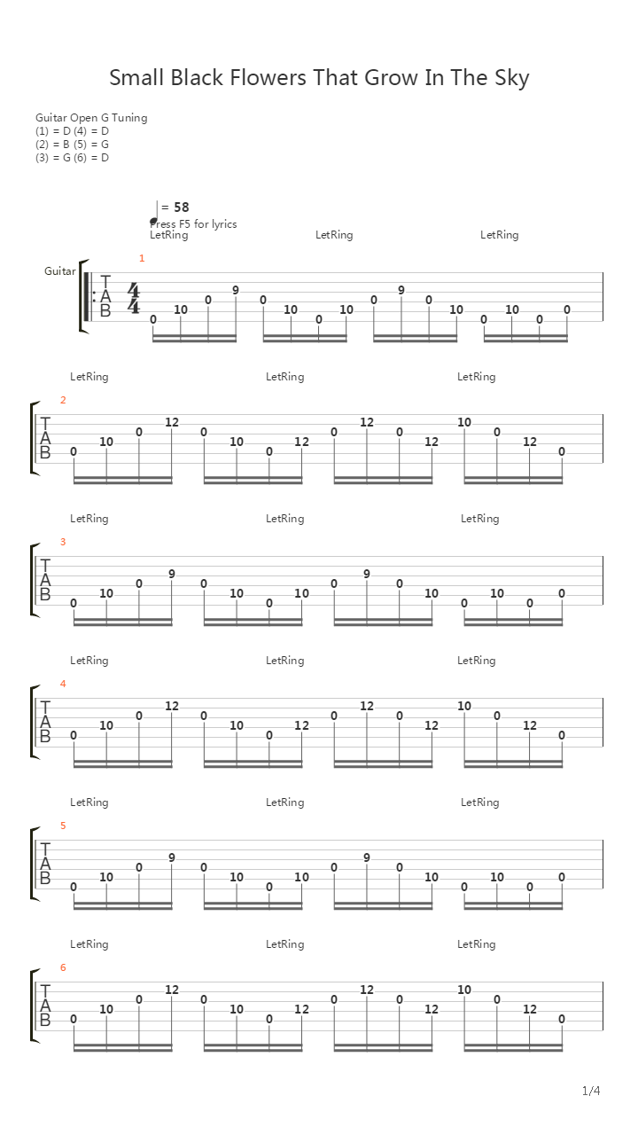 Small Black Flowers That Grow In The Sky吉他谱
