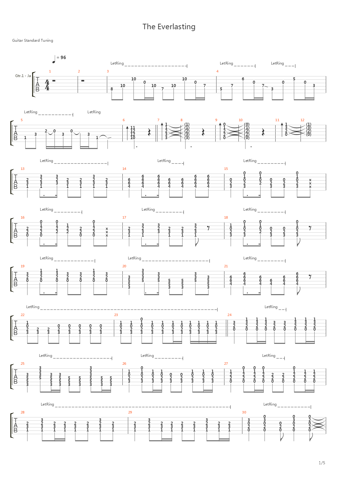 The Everlasting吉他谱