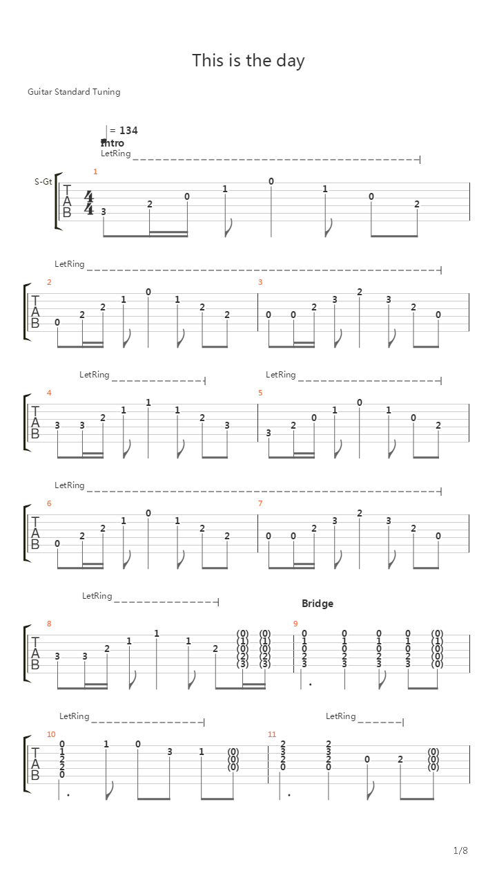 This Is The Day吉他谱