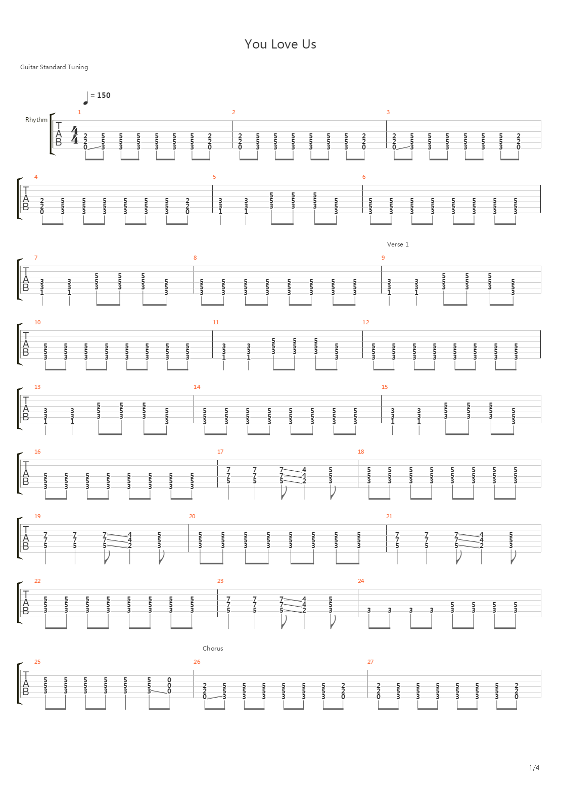 You Love Us吉他谱