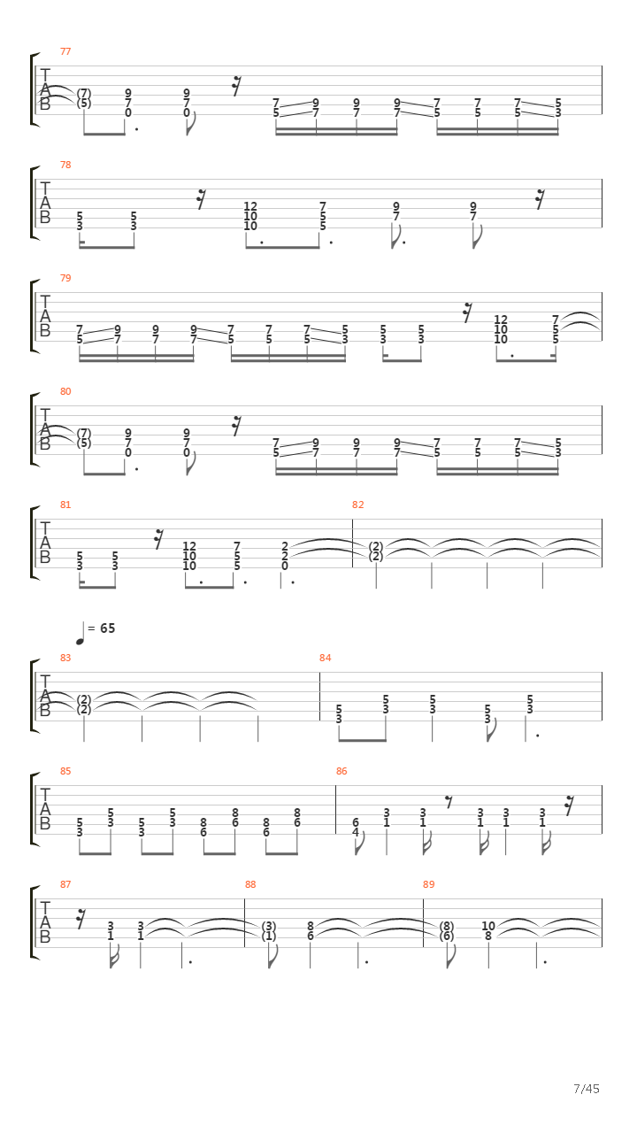 Achilles Agony And Ecstasy In Eight Parts吉他谱