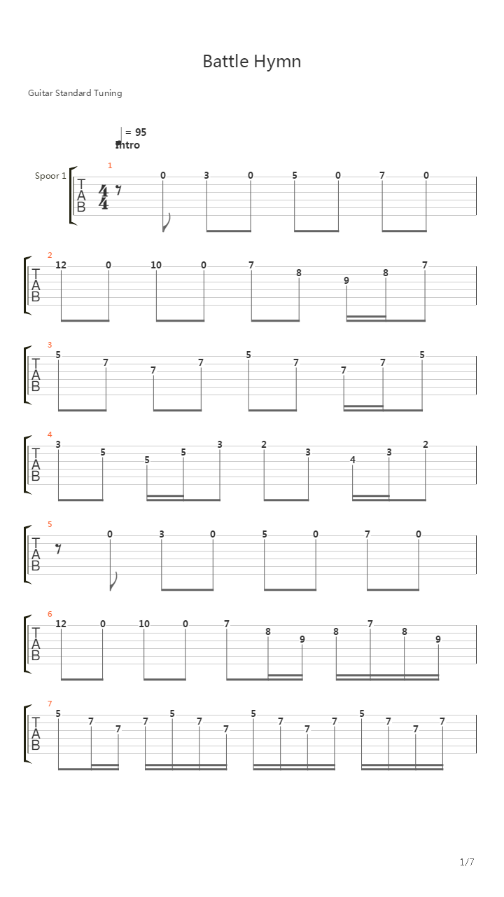 Battle Hymns吉他谱