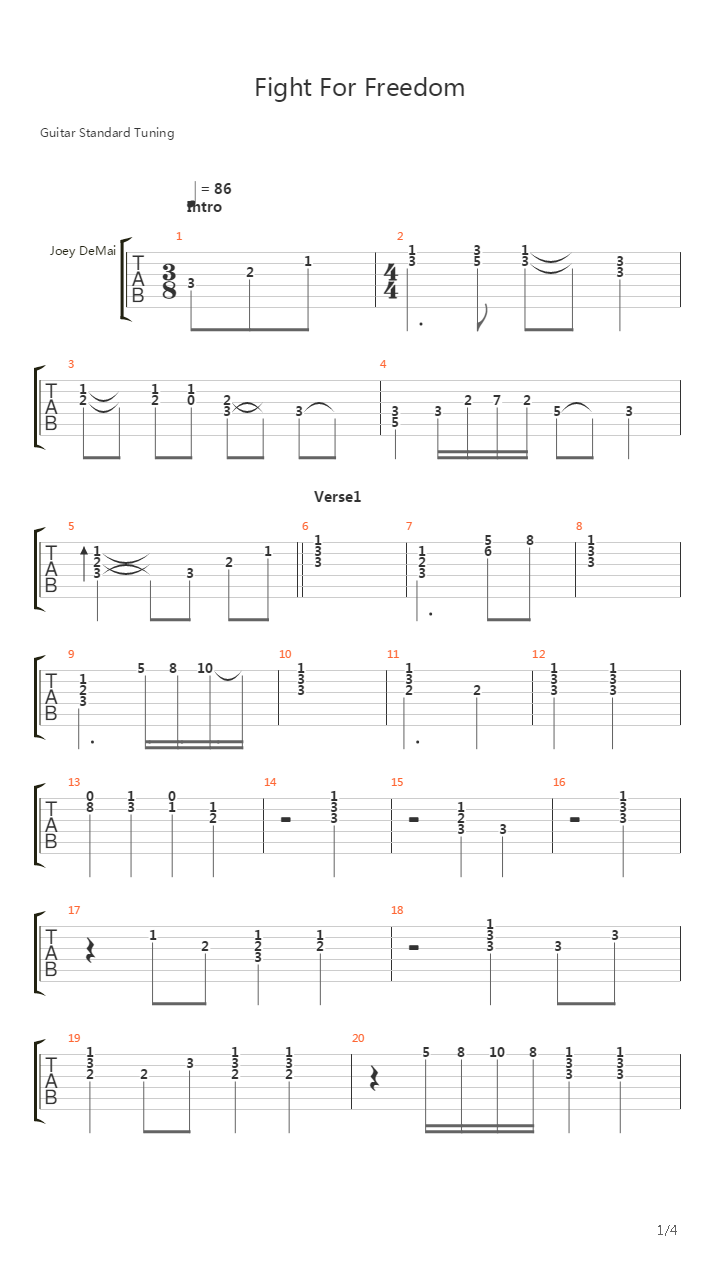 Fight For Freedom吉他谱