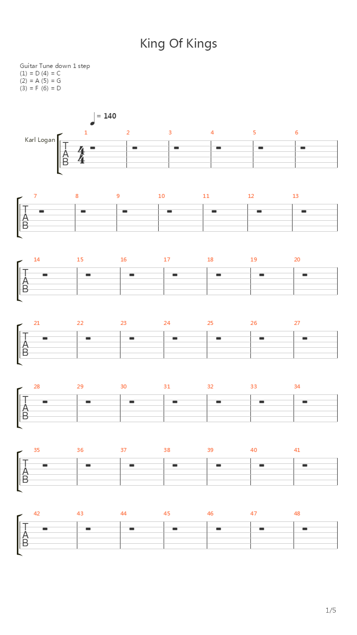 King Of Kings吉他谱