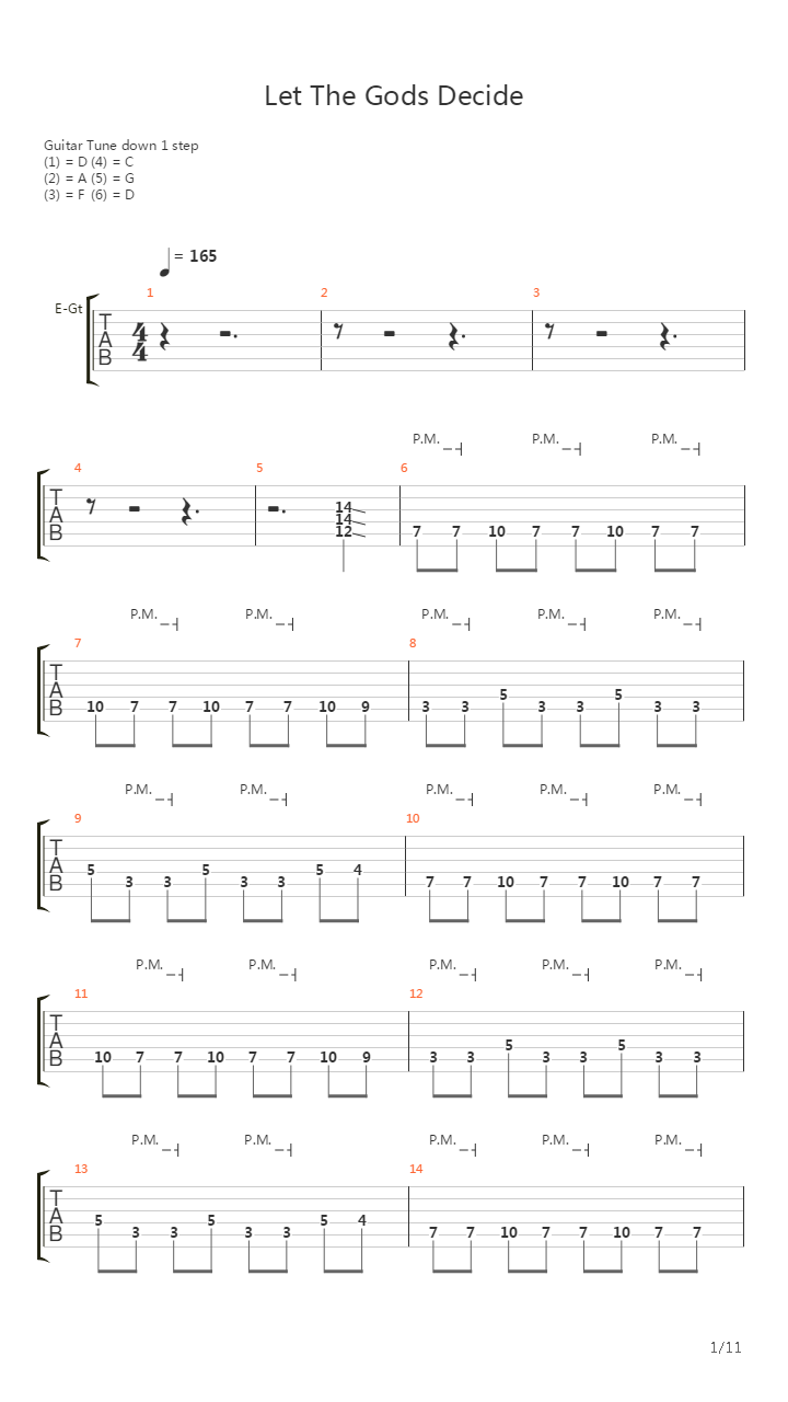 Let The Gods Decide吉他谱