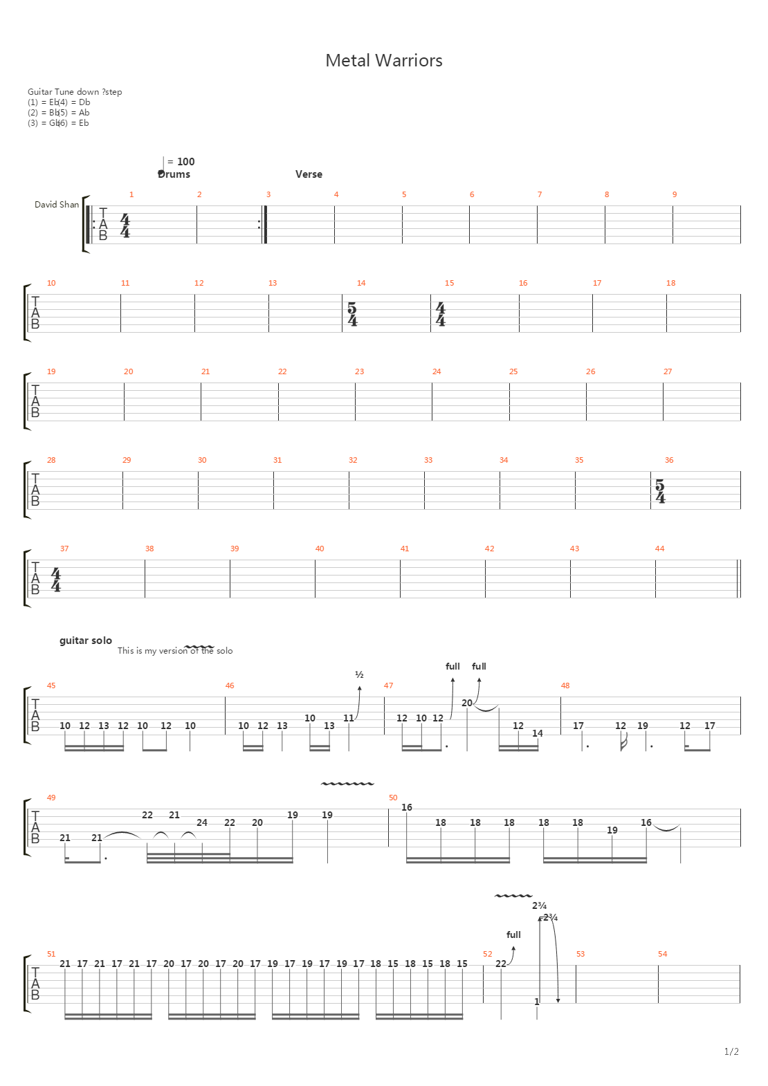 Metal Warriors吉他谱