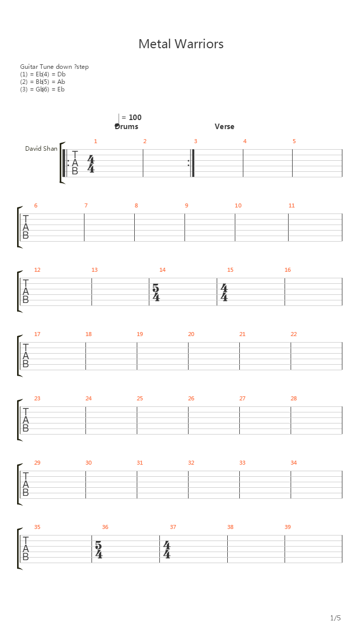 Metal Warriors吉他谱