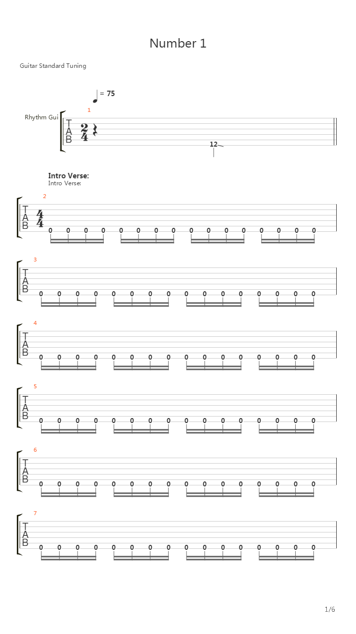 Number 1吉他谱
