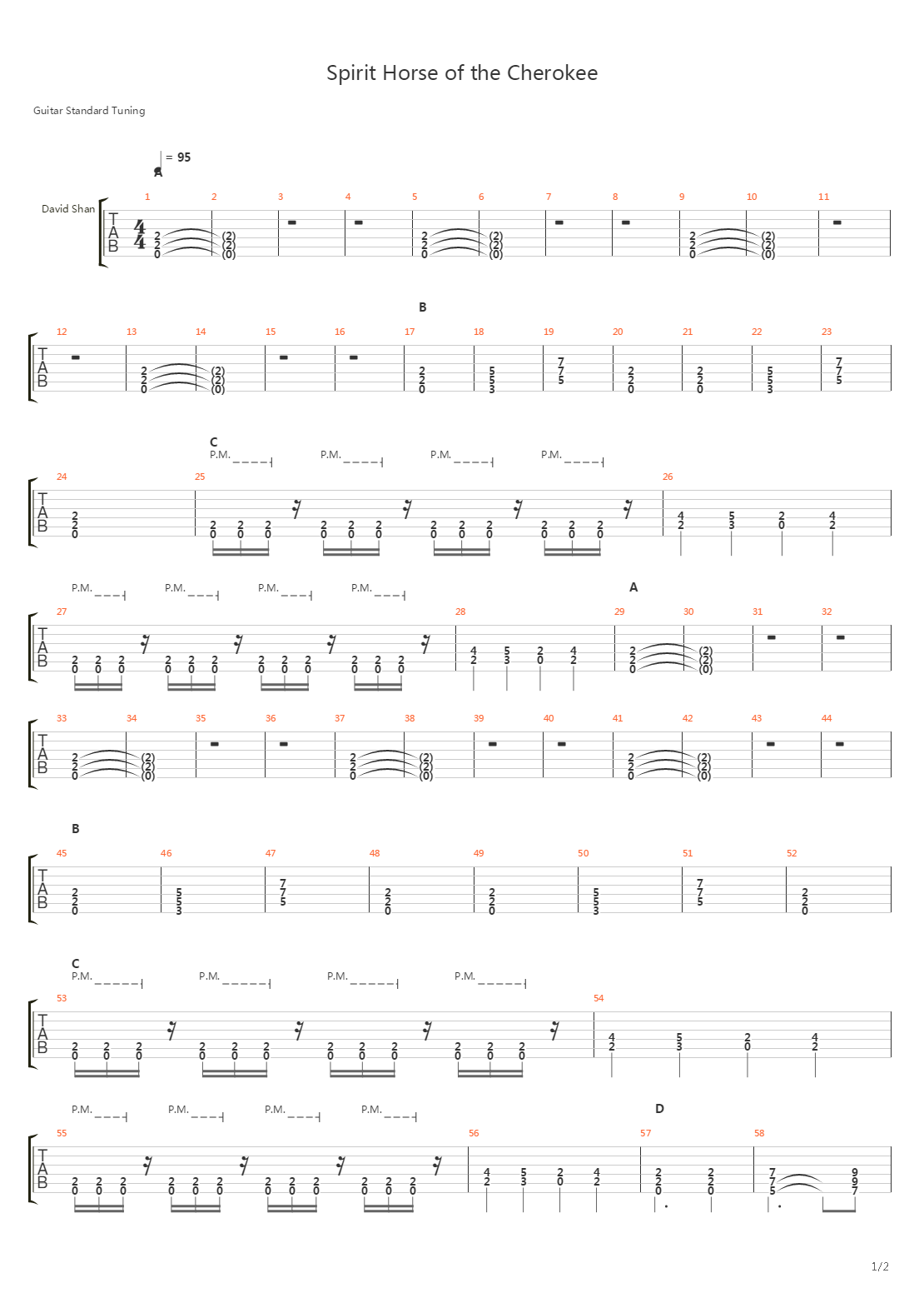 Spirit Horse Of The Cherokee吉他谱