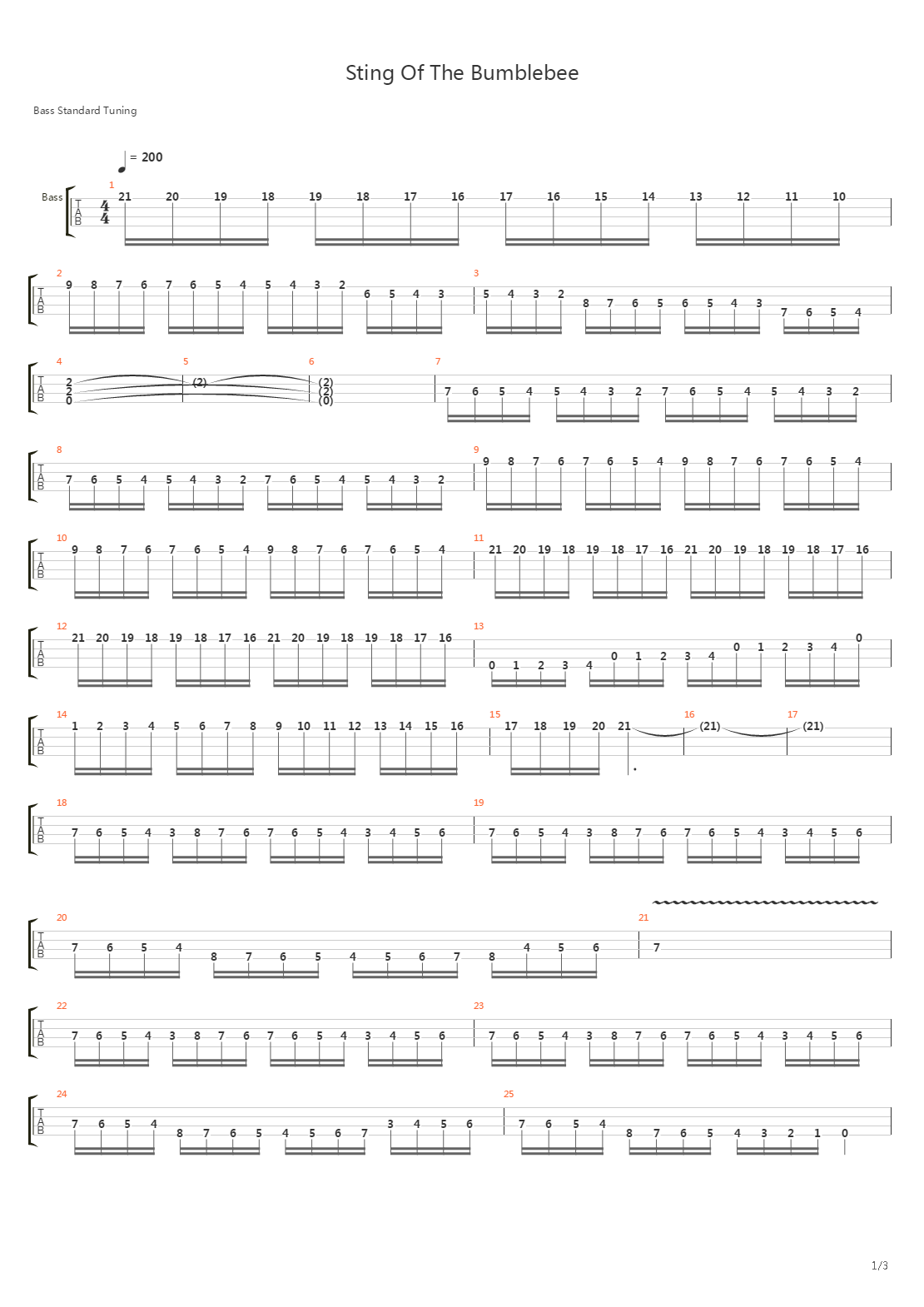Sting Of The Bumblebee吉他谱