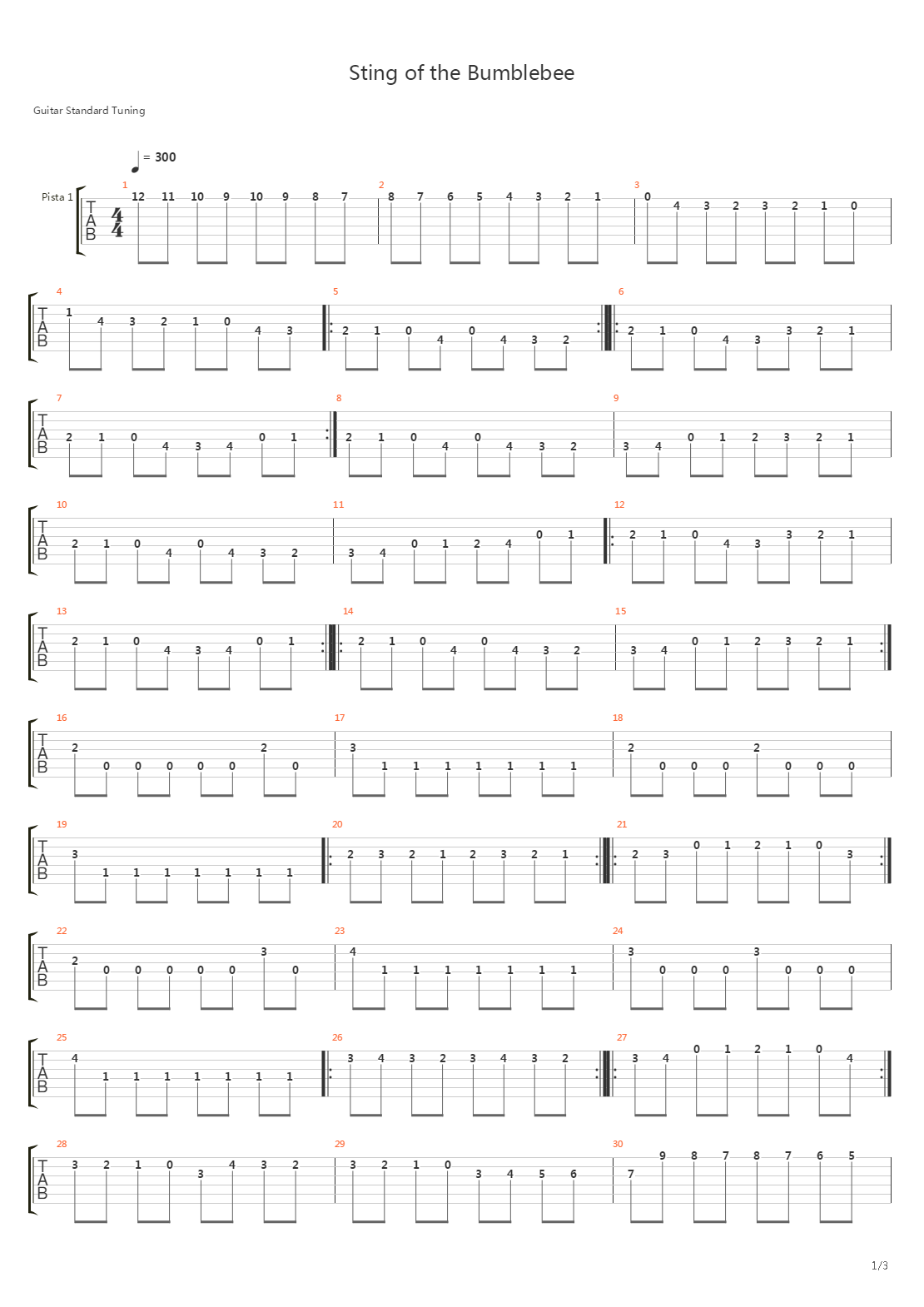 Sting Of The Bumblebee吉他谱