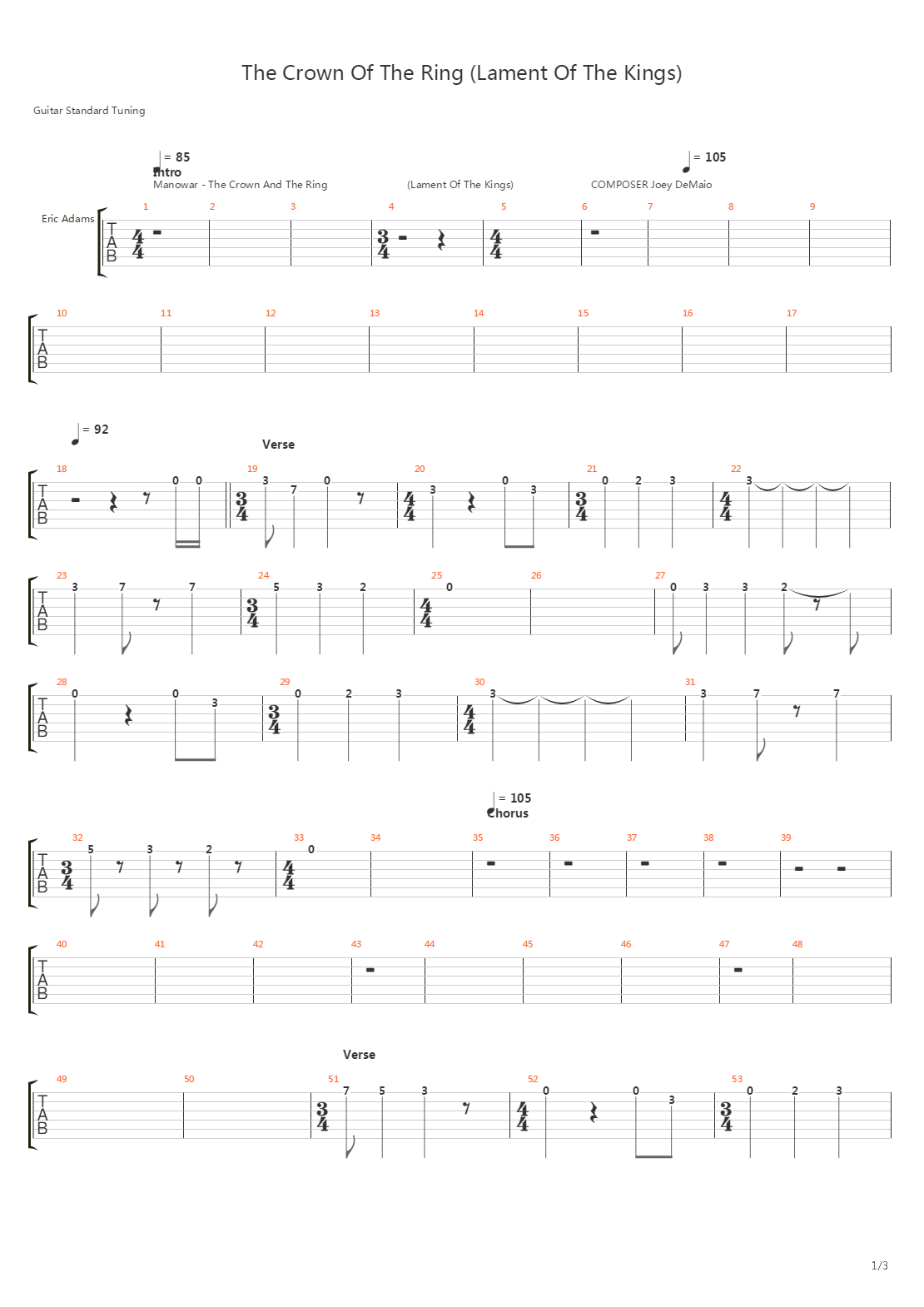 The Crown And The Ring吉他谱