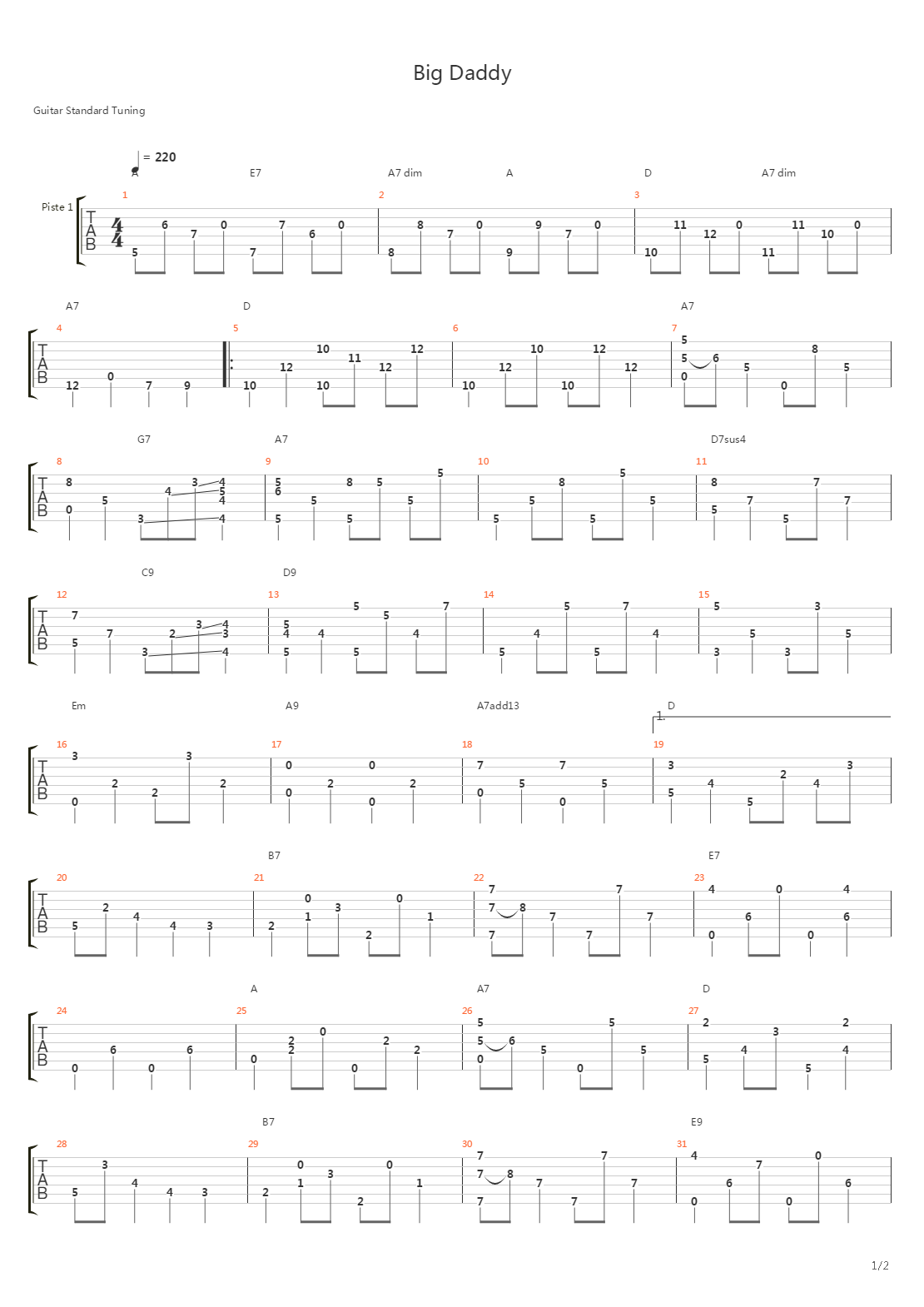 Big Daddy吉他谱
