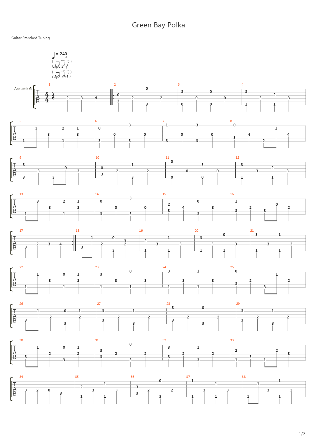 Green Bay Polka吉他谱
