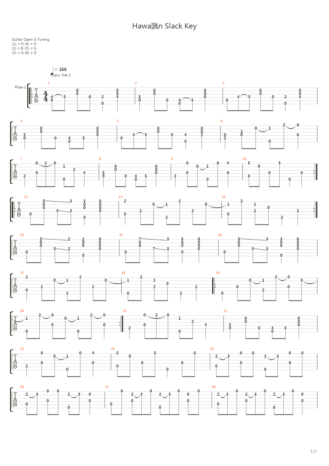 Hawaian Slack Key吉他谱