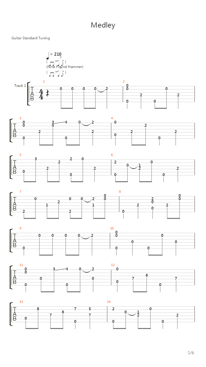 Medley Nine Pound Hammer - Im A Pilgrim - Steel Guitar Rag吉他谱