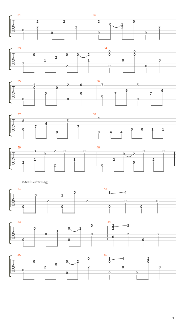 Medley Nine Pound Hammer - Im A Pilgrim - Steel Guitar Rag吉他谱